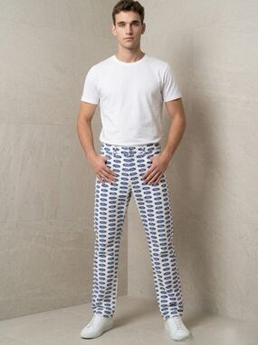 Versace x Ford Limited Edition Logo Jeans White Blue  Straight Leg Denim